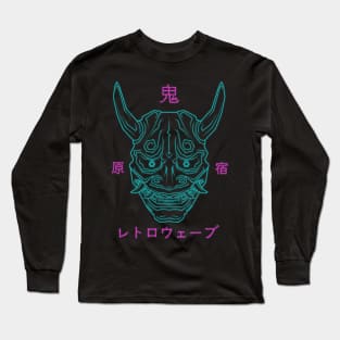 Harajuku Retro wave Demon Oni Long Sleeve T-Shirt